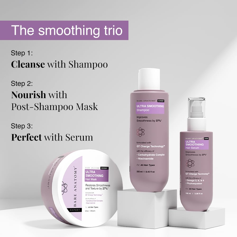 Ultra Smoothing Hair Serum Powered by Carbohydrate Complex & Niacinamide | Women & Men | 100 Ml