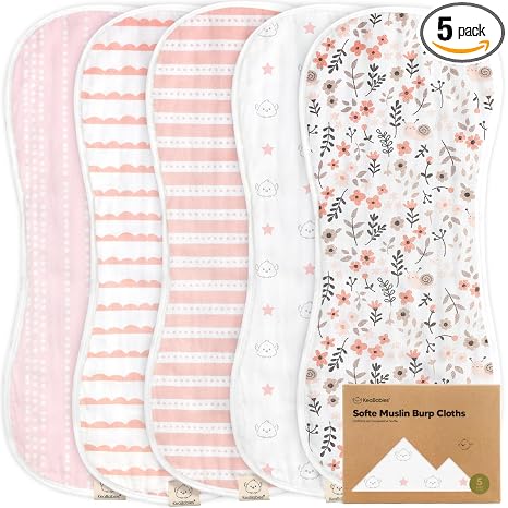 Skinomo Soft & Absorbent Burp Cloths — 5-Pack