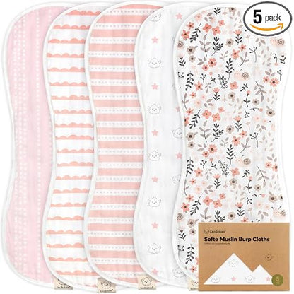 Skinomo Soft & Absorbent Burp Cloths — 5-Pack